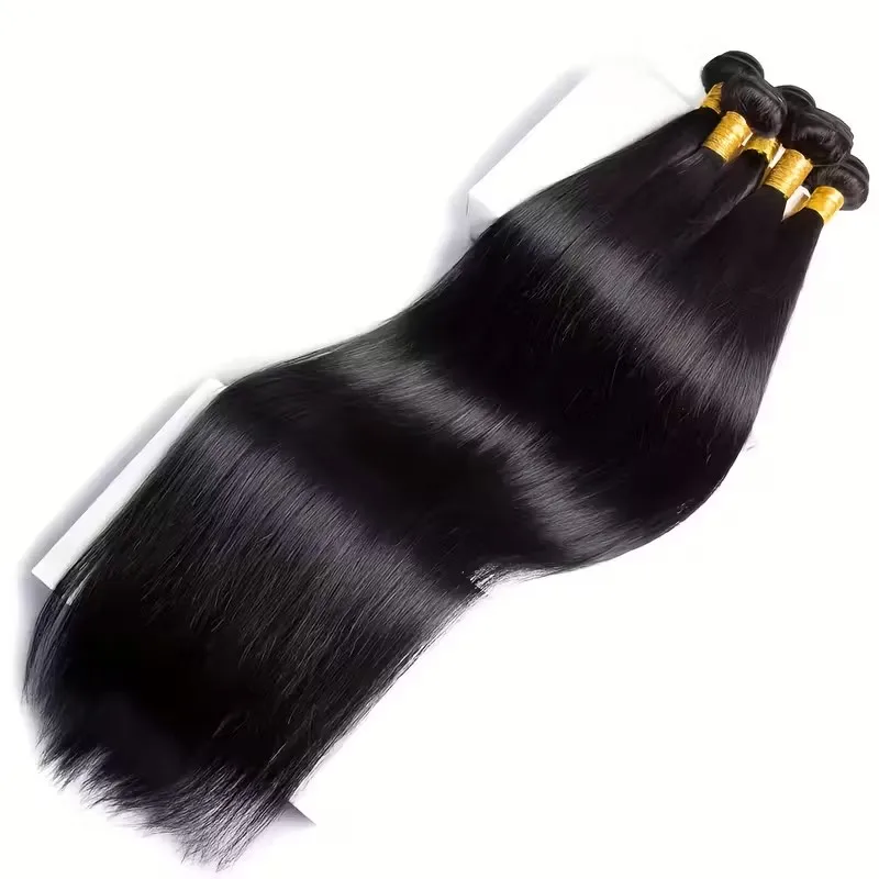 

100% Unprocessed Virgin Hair Straight Human Hair Weave Natural Black 1/3/4 Bundles Brazilian 14-30 Inch Human Hair Extensions