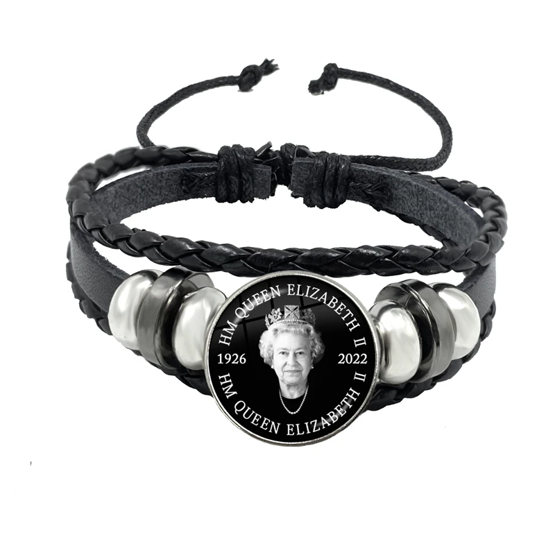 The Queen Elizabeth Art Photo Bracelets For Men Women Glass Gem Bangle Jewelry Gift