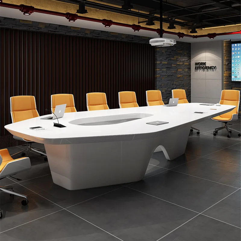 Großer langer Tisch, modisch und einfach, moderne Büromöbel, Schulungsverhandlungstisch- und Stuhlkombination