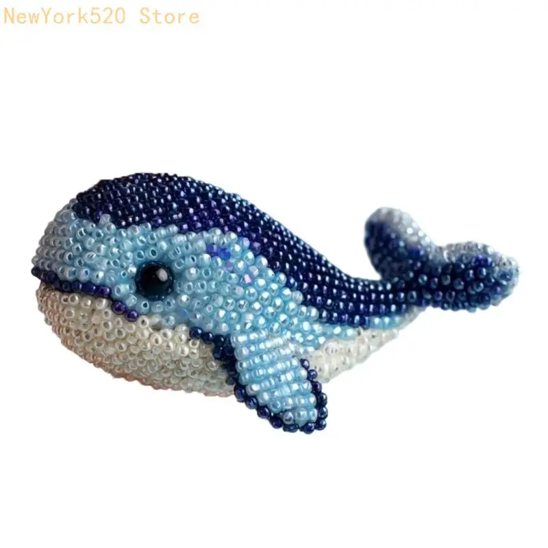 Marine Animal Beads Embroidery Set with Instruction Sea Creature Embroidery Craft Supplies For Hobbyists Beginner N84C