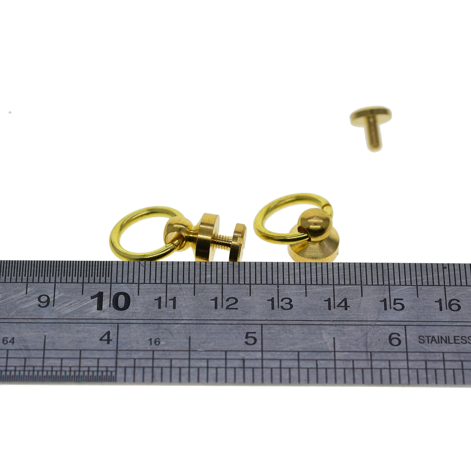 One solid brass small round screw rivet connector for biker purse  belt craft Decor Belt Saddle  Wallet