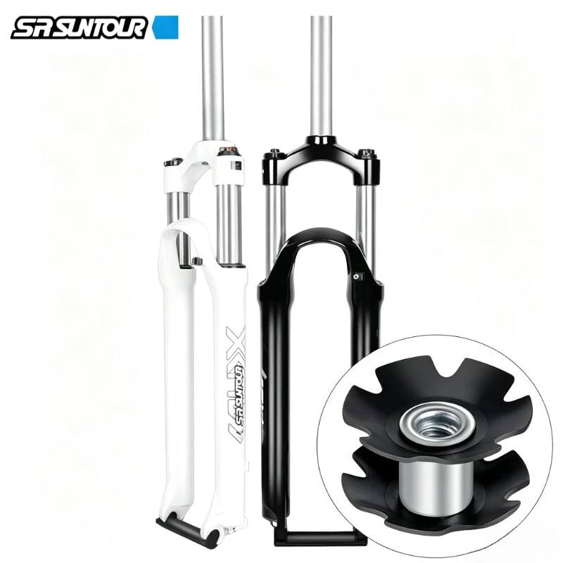 SUNTOUR XCM MTB Suspension Fork 26 27.5 29 Inch Shoulder Lock Oil Spring Fork with 100mm Travel, Free Star Nut Installation Tool