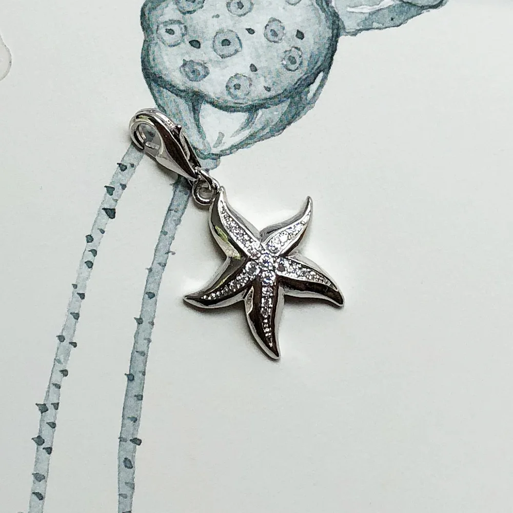 Seestern-Anhänger mit baumelndem Anhänger, trendiger Sterlingsilber 925, Modeschmuck für Damen, Geschenk – Detail 5