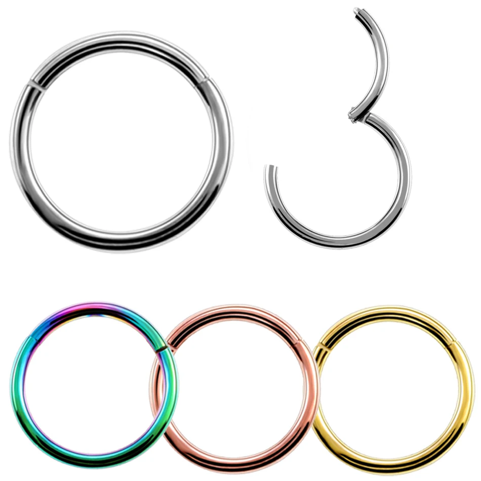 6/8/10/12mm Edelstahl Nasenringe Hoop für Frauen Männer 18G 16G Knorpel Piercing Körperschmuck Segment Lippenring – Detail 2