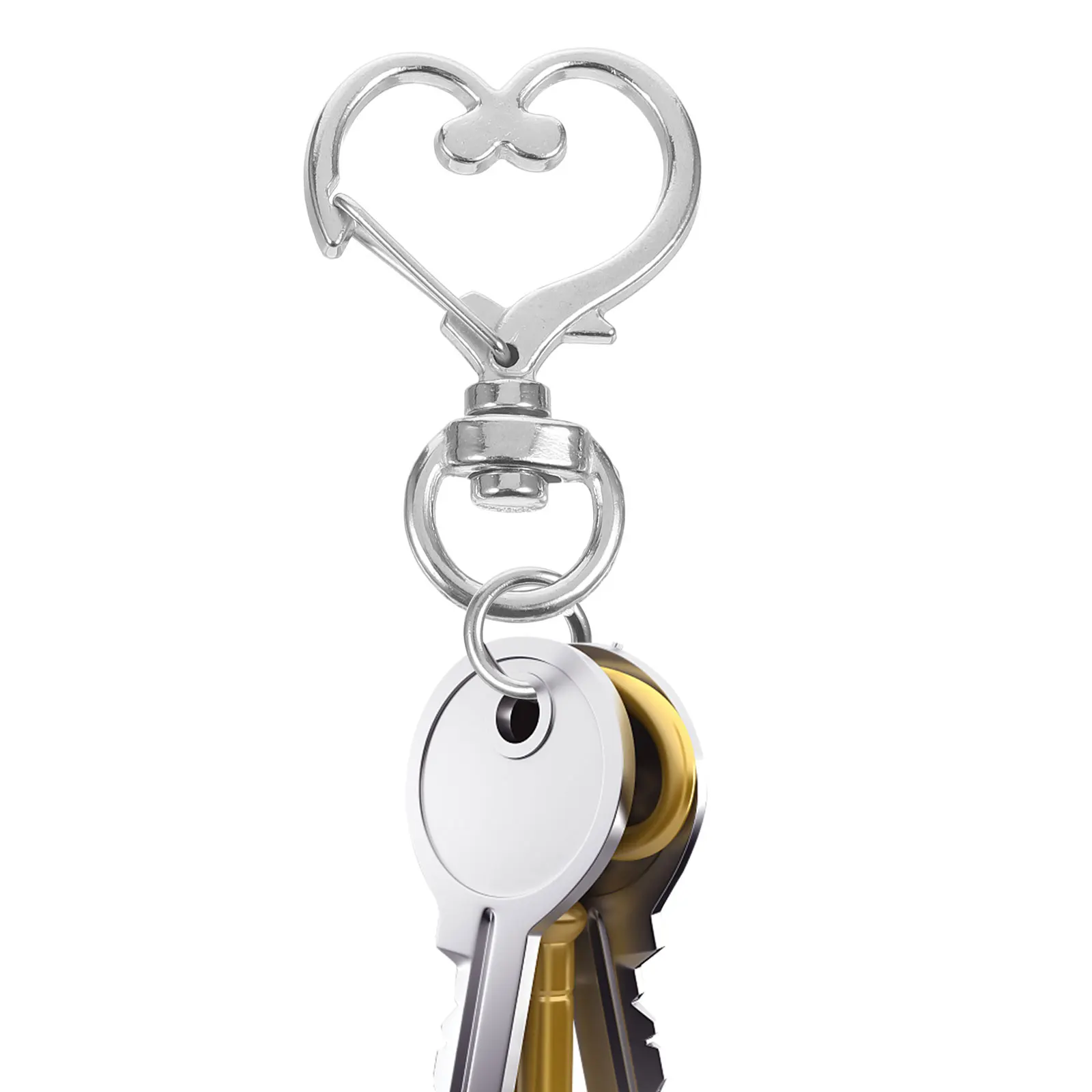 

50 pcs Heart Shape Keychains Zinc Alloy Durable Key Holder Buckle Decoration Gift Hanging Ornament For Car Keys Door Keys