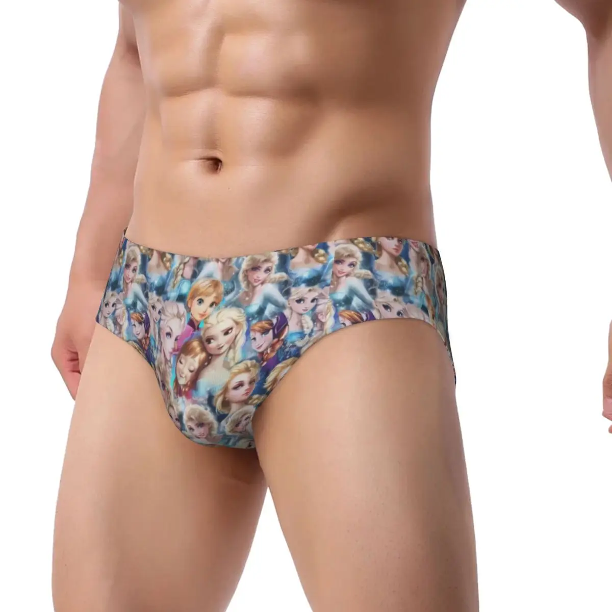 Custom Frozen Men's Briefs Panties Mens Comfort Elsa Anna Pattern Underwear Underpants