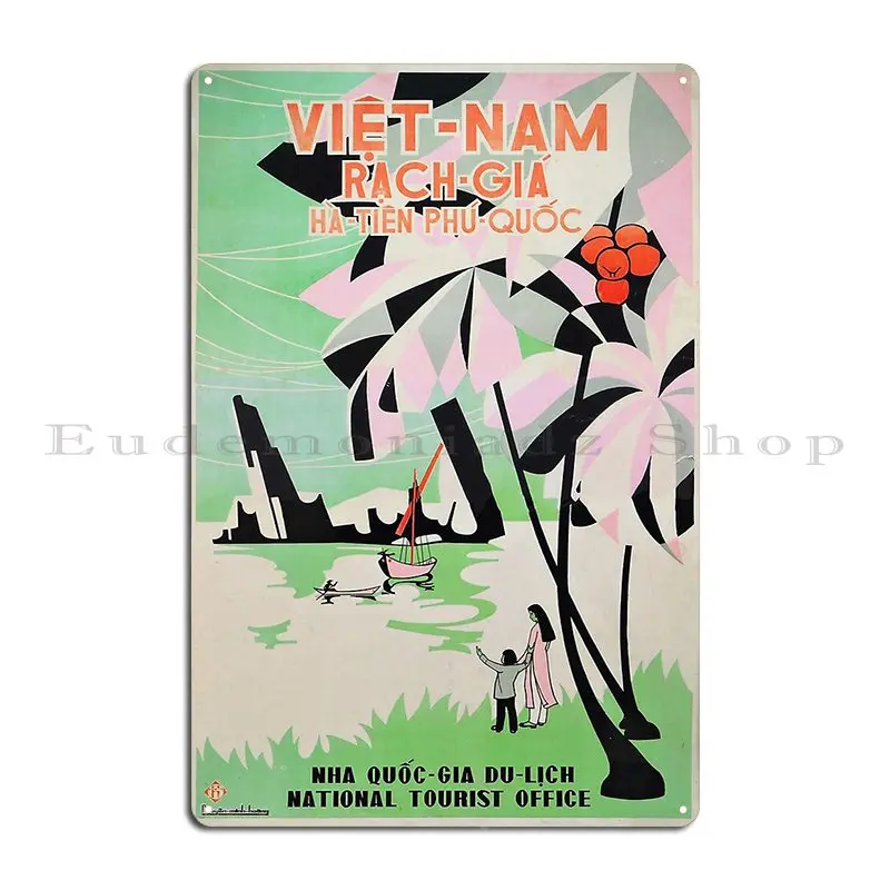 Vietnamese Poster Rach Gia Travel Poster Metal Sign Club Wall Plaque Kitchen Wall Decor Print Tin Sign Poster