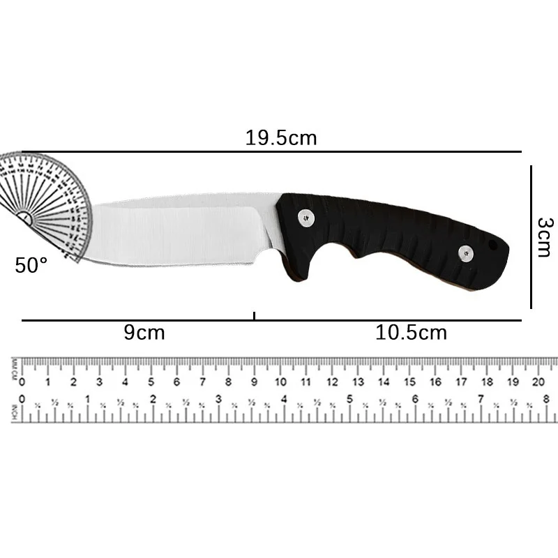 One-piece steel small straight knife camping outdoor fishing hiking portable EDC pocket knife