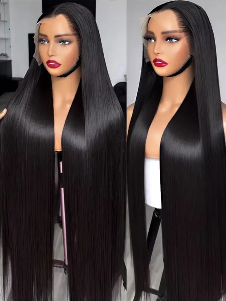 

13X6 Hd Lace Frontal Wig Bone Straight Human Hair Wigs 5X5 Hd Lace Closure Wig 360 Full Lace Wig Бразильский 40 дюймов для женщин ﻿