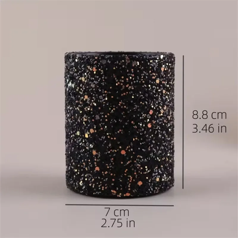 Glitter Makeup Brush Holder Sparkling Rhinestone Cosmetic Storage Bucket Desktop Organizer for Makeup Brushes Lipsticks Eyeliner