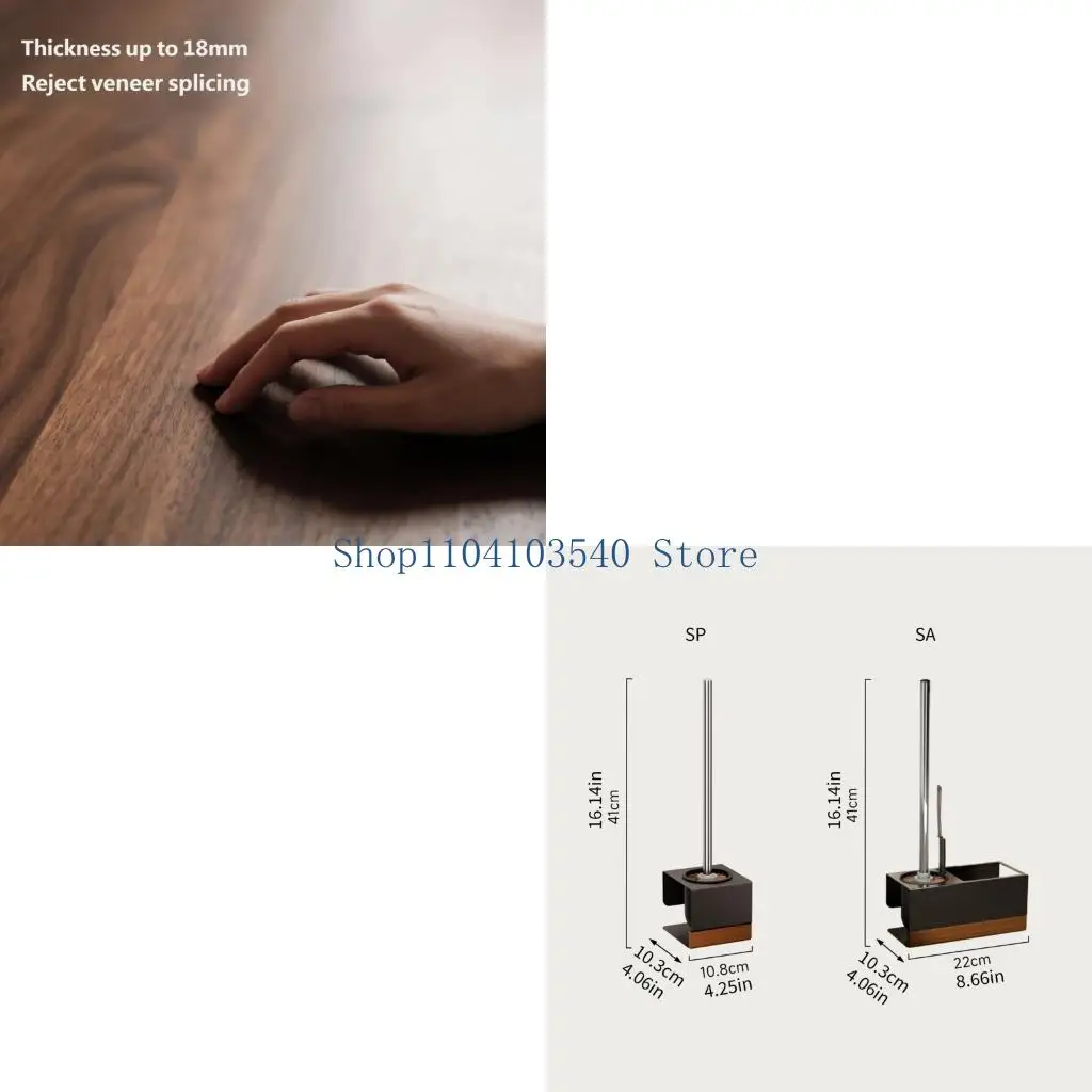 

02DC Space Efficient Wall Mount Toilet Brush Support Ergonomic Handle & Not Rusts Metal Suitable for Small Bathrooms