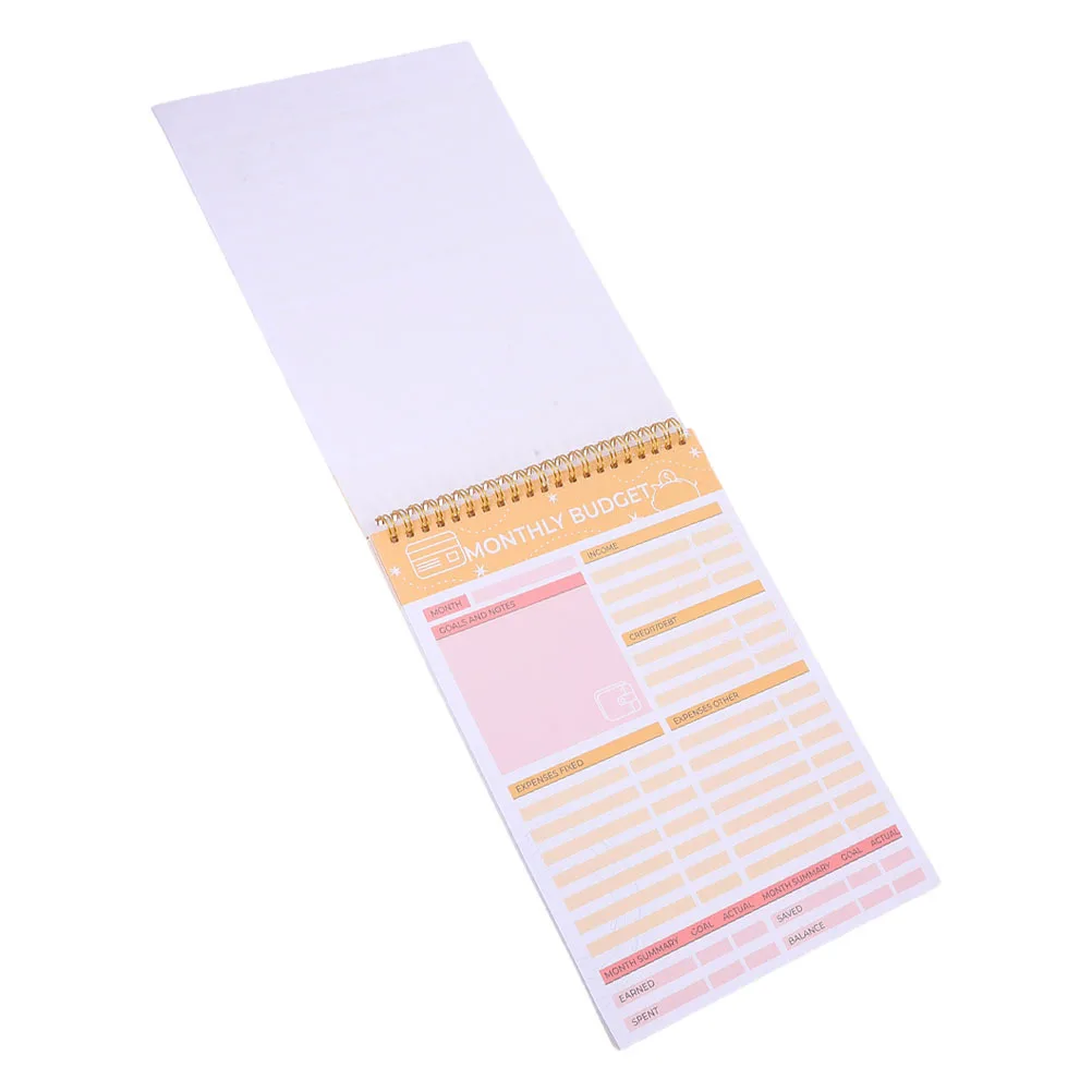

2pcs Spiral Notebook Paper Large Capacity Monthly Expense Tracker Budgeting Journal For Financial Planning Income