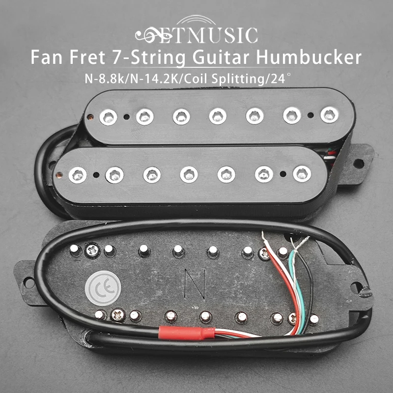

7-струнный звукосниматель для хамбакера с выходом лада, 4 провода, выходная катушка, разделение N-8,8K/B-14,2K, детали звукоснимателя для гитары без головы