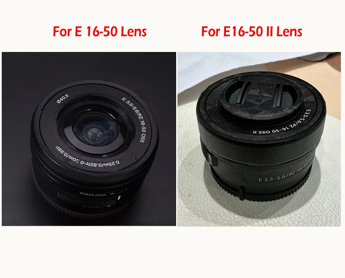 Autocollant personnalisé pour Sony E PZ 16-50mm F3.5-5.6 OSS II, autocollant d'objectif d'appareil photo pour Film d'emballage en vinyle E 16-50 1650II
