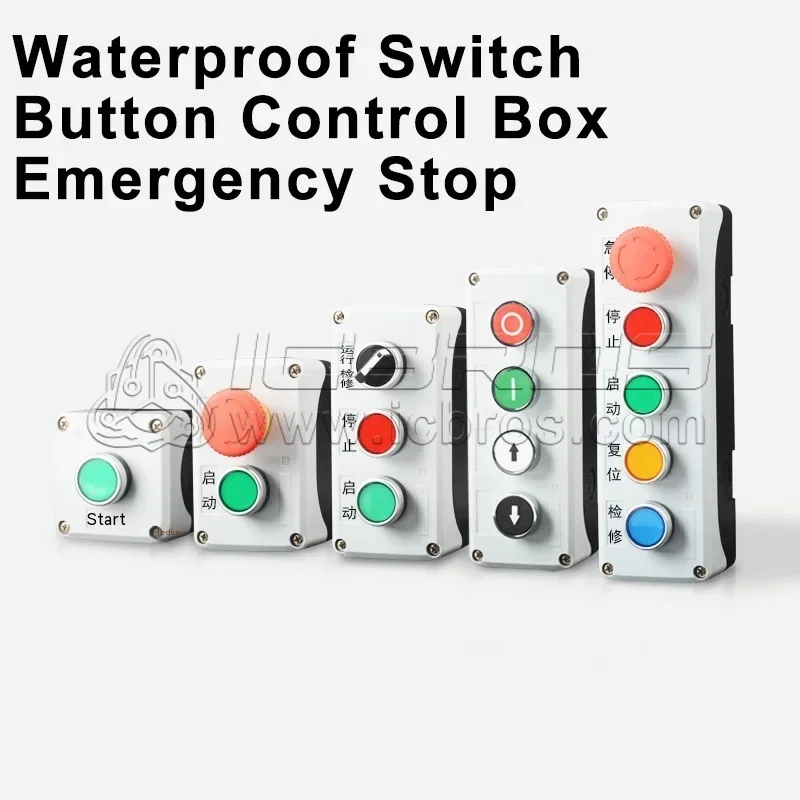 Push Button Switch Control Box Emergency Stop Button Indicating Plastic Electrical Box Spring Hand-held Self-starting Waterproof