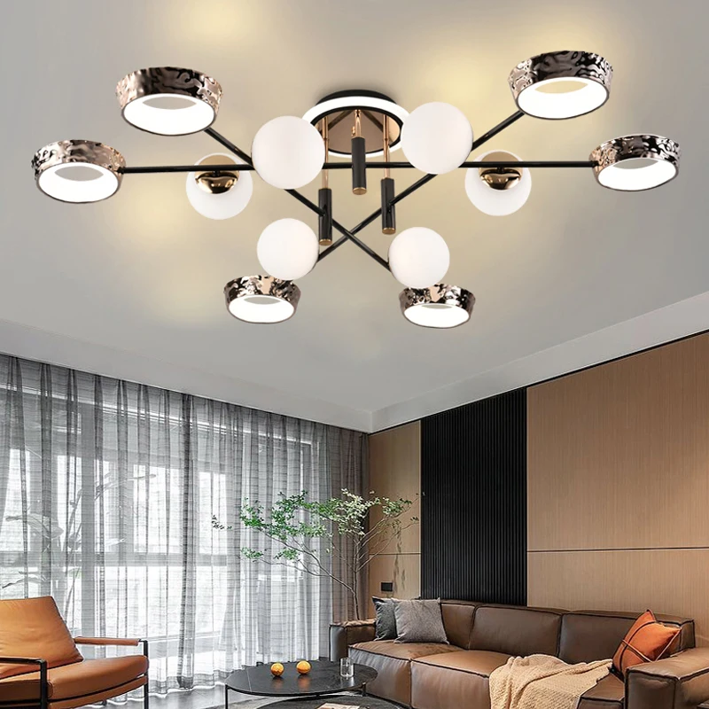 

Modern LED ceiling chandeliers E27 Nordic style living room ceiling lamp simple dining room bedroom warm ceiling lamp home decor