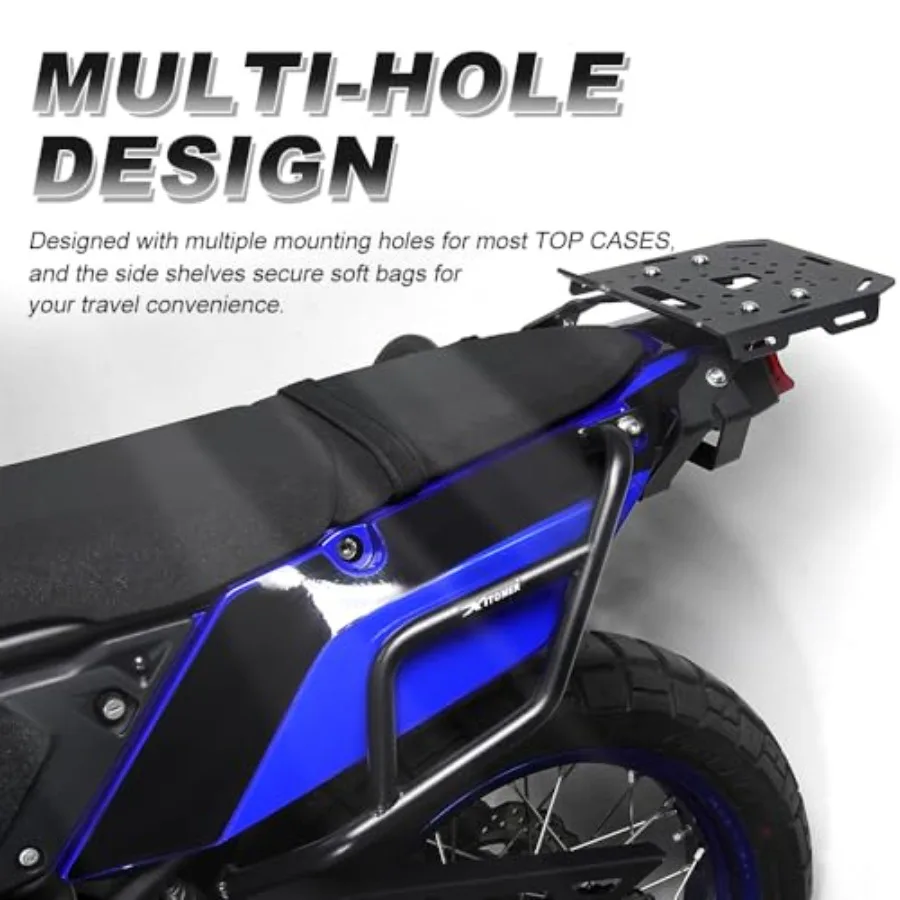 Motorcycle Top Luggage Rack and Crash Bars for 2024 Tenere 700 XTZ690 20192024 Models Rear Rack with Tank Guard Protection Dura