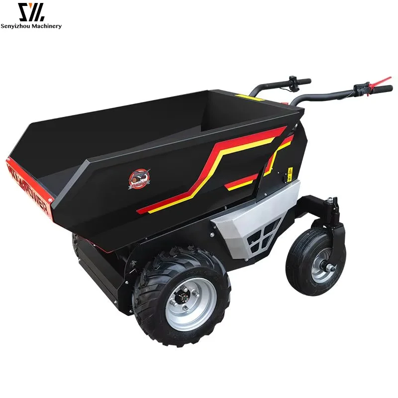 Walk Behind  Electric Mini Dumper Battery Powered Hydraulic Tipping Power Wheelbarrow Construction Farm Transport Cart