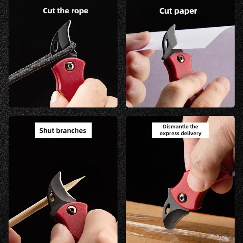 قطعة واحدة من سكين جيب غمد من الفولاذ المقاوم للصدأ، سكين عالي الصلابة، سكين قشر غمد محمول سكين شواء خارجي #5