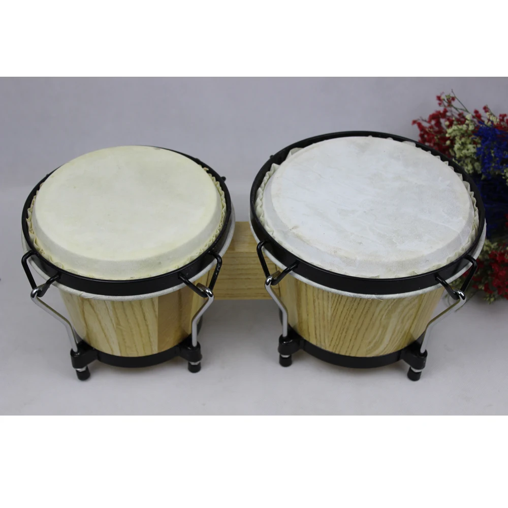 

Bongos 7 Inch and 8 Inch Bongo Drums Wooden Set Percussion Drum