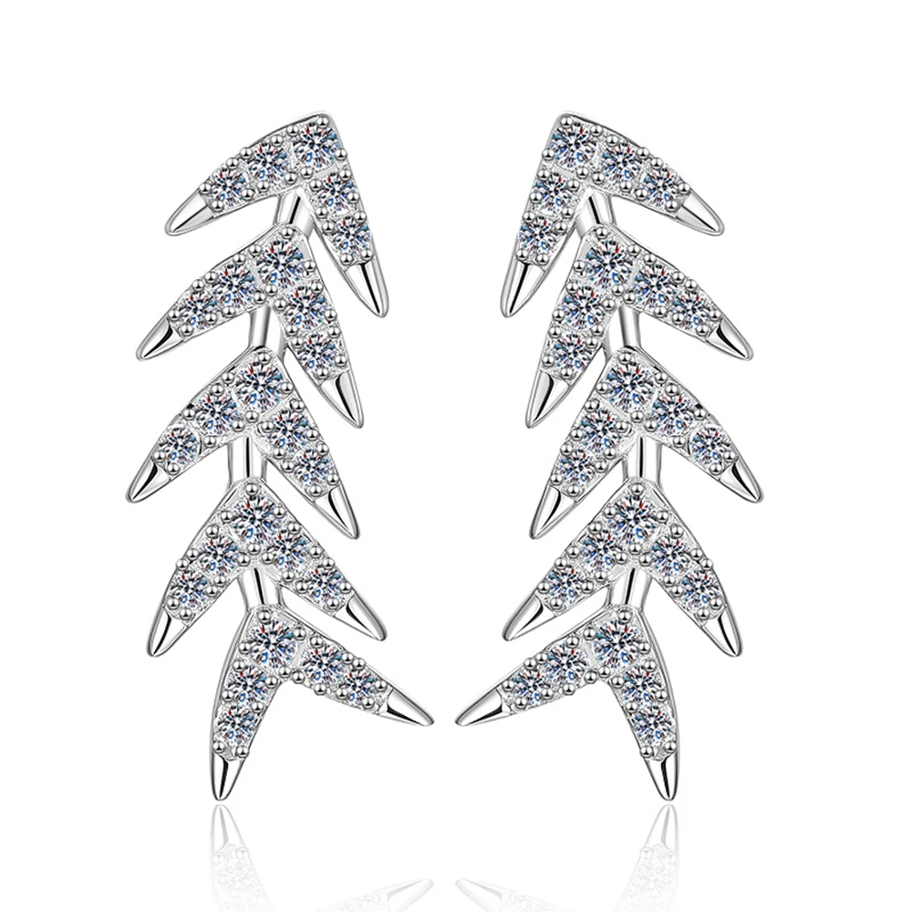 

D Color VVS1 All Moissanite Earrings S925 Sterling Silver Tassel Ear Studs for Woman Birthday Mother's Day Party Jewelry Gift