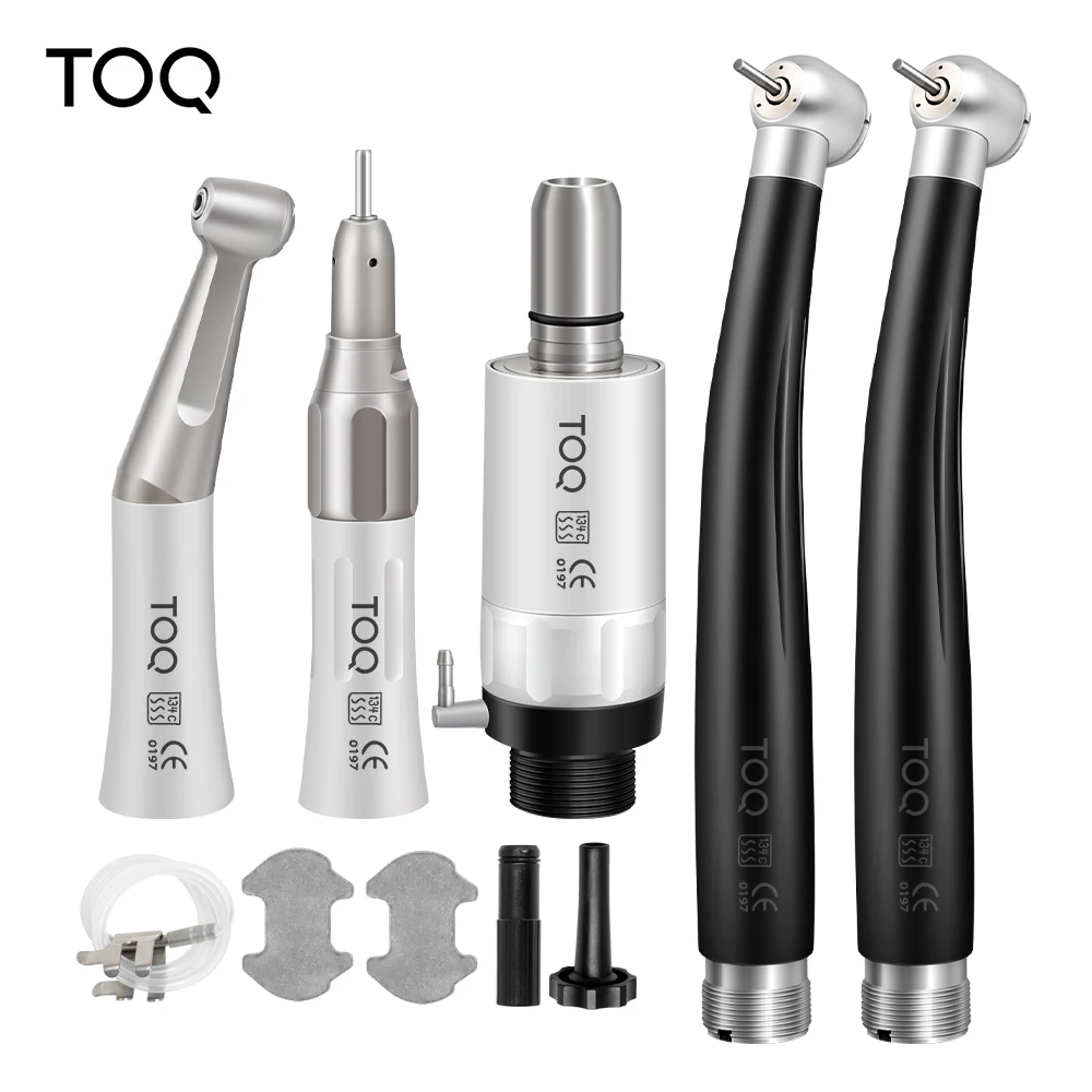 Dental-Handstück-Set für hohe und niedrige Drehzahlen: Gerade und Winkelstücke, Luftturbinen (2/4-Loch), M4/B2 – Komplettes Dental-Equipment