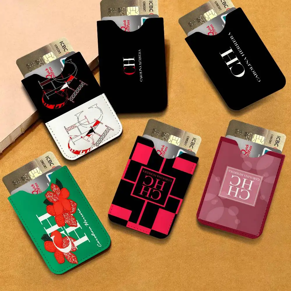 C-CarolinaS H-HerreraES PU Leather Slim Credit Card ID Card Organizer Portable Business Card Case for Daily Outdoor Carry