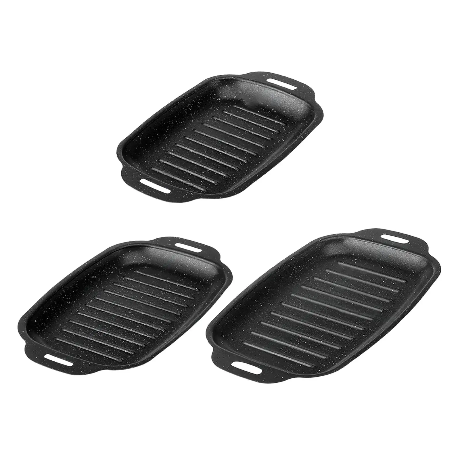 BBQ Grill Pan Rectangular Frying Pan Nonstick for Picnic Indoor Outdoor Meats Pancakes Kitchen