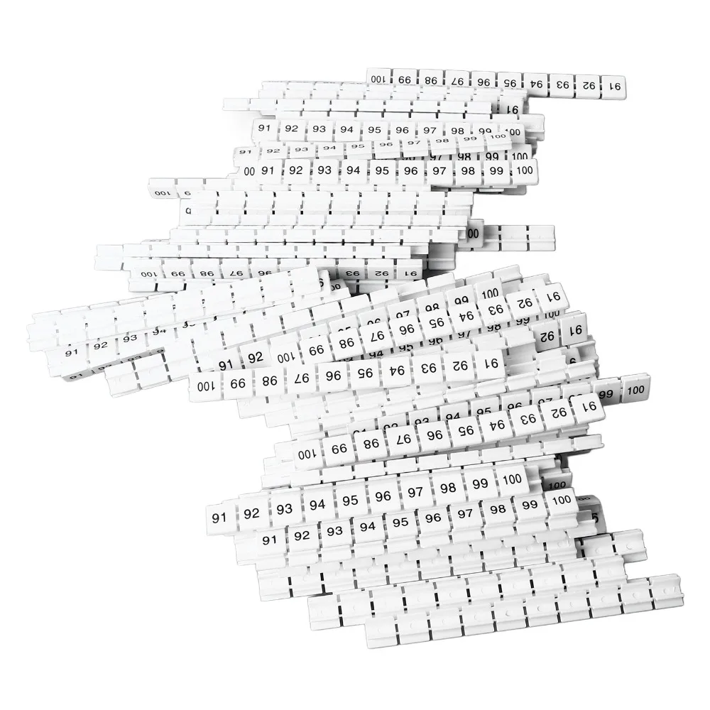 

100Pcs for UK10N Terminal Block Marking Label ZB10 Series Number 91-100 Terminal Block Tag Nylon Material Easy Cutting