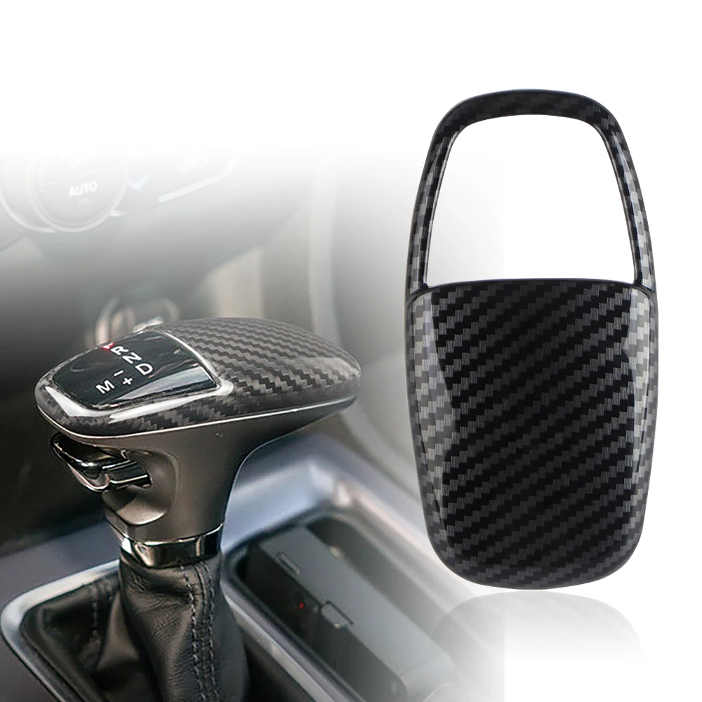 1PC ABS Car Gear Head Shift Knob Handle Cover Carbon Fiber Grain Cover For Dodge 2015 2024 Charger Challenger 2016 2024 Durango