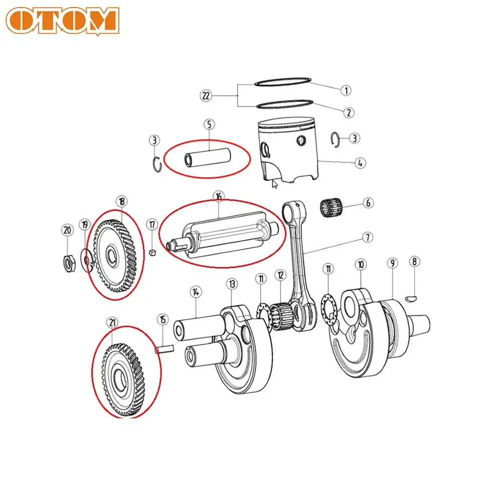 Motorcycle Accessories DT230 MT250 Engine Balance Shaft Driven Gear Parts For YAMAHA LONCIN GPX TSE250R KAYO KEWS K16 HENGJIAN