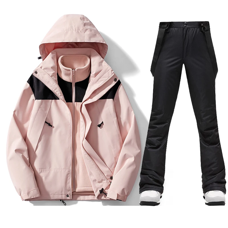 Ski Suit for Women Thicken Warm Windproof Waterproof Jacket and Pants Winter Snowboard Snow Coat Outdoor Skiing Camping Trousers