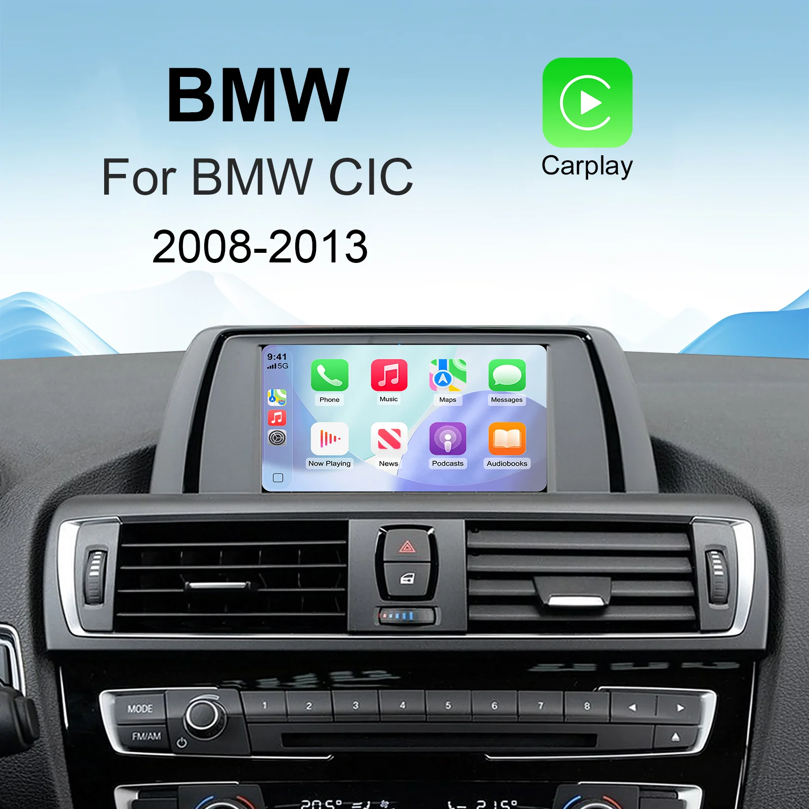 Kabelloses CarPlay für 2008-2013 BMW 1 3 5 6 7 Serie X1 X3 X5 X6 Z4 CIC-System Android Auto Nachrüst-Kit Decoder-Box