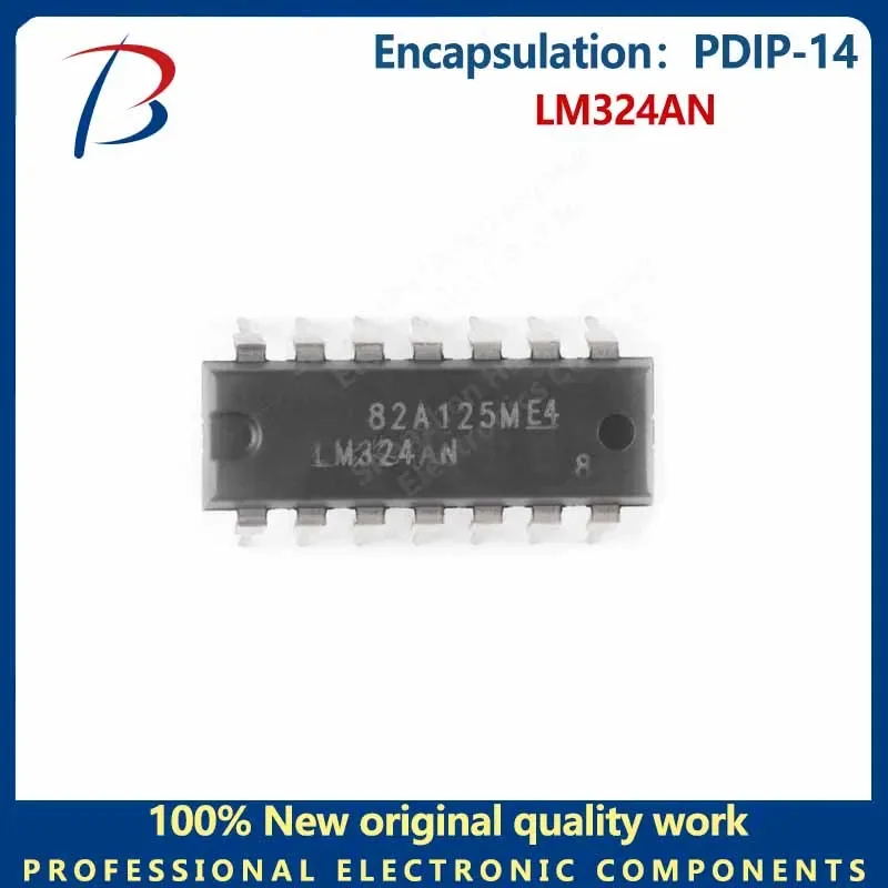 10PCS   In-line LM324AN package PDIP-14 four-way operational amplifier chip