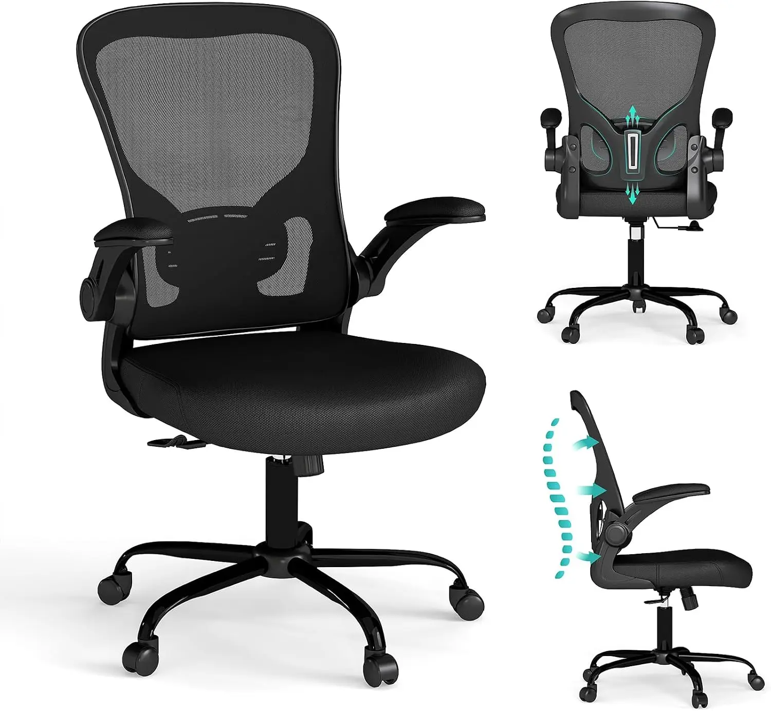Black Ergonomic Mesh Office Chair, Computer Desk Chair, 1 Count