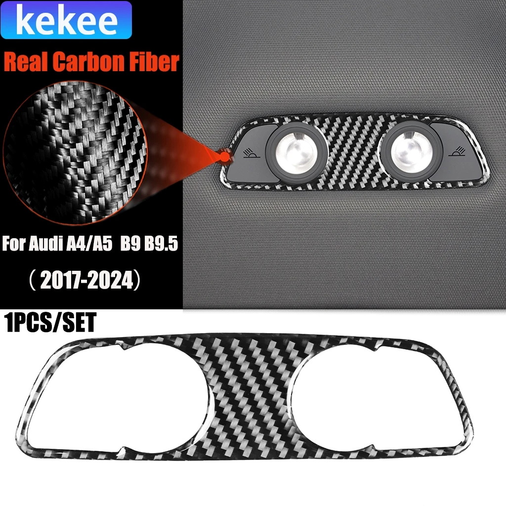 

Carbon Fiber Car Accessories Rear Reading Light Modified Interior Trim Cover Sticker For Audi A4/A5 RS4 S4 B9 B9.5 2017-2024