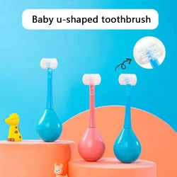 Brosse à dents en silicone en forme de U pour enfants, entraînement doux, livres de soins bucco-dentaires, outil de soins pour bébé, enfant de 2 à 12 ans, Louvain, 360