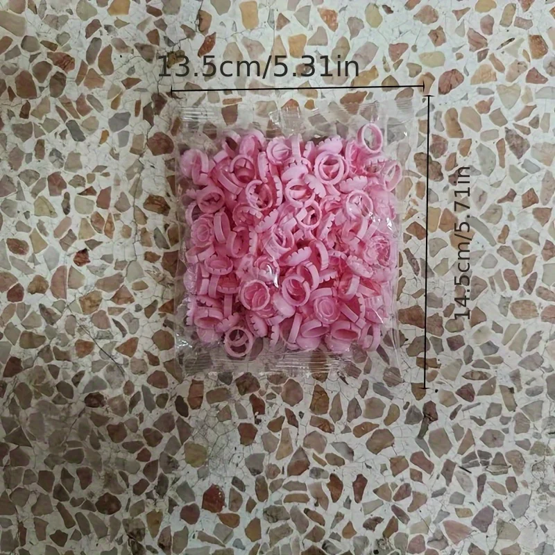 100 szt. Profesjonalne, regulowane pierścienie na klej do rzęs - silikonowe, zapobiegające rozlewaniu się, w kształcie płatka, do przedłużania rzęs, wielokrotnego użytku