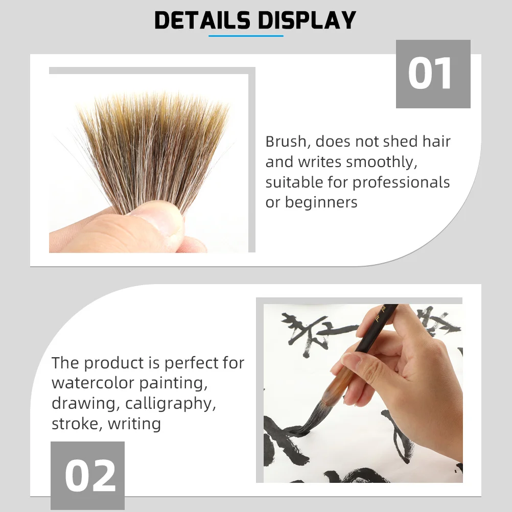 

3Pcs Chinese Calligraphy Brush Set Traditional Writing Brush Pens for Calligraphy Painting Drawing Practice Student DIY Art