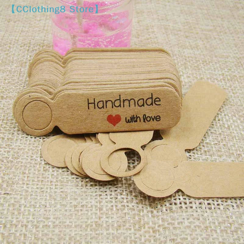 

100pcs/lot Price Tags Kraft Paper Lables For DIY Jewelry Retail Price Tags Handmade Clothes Size Tags Store Hang Lables【AliS8】