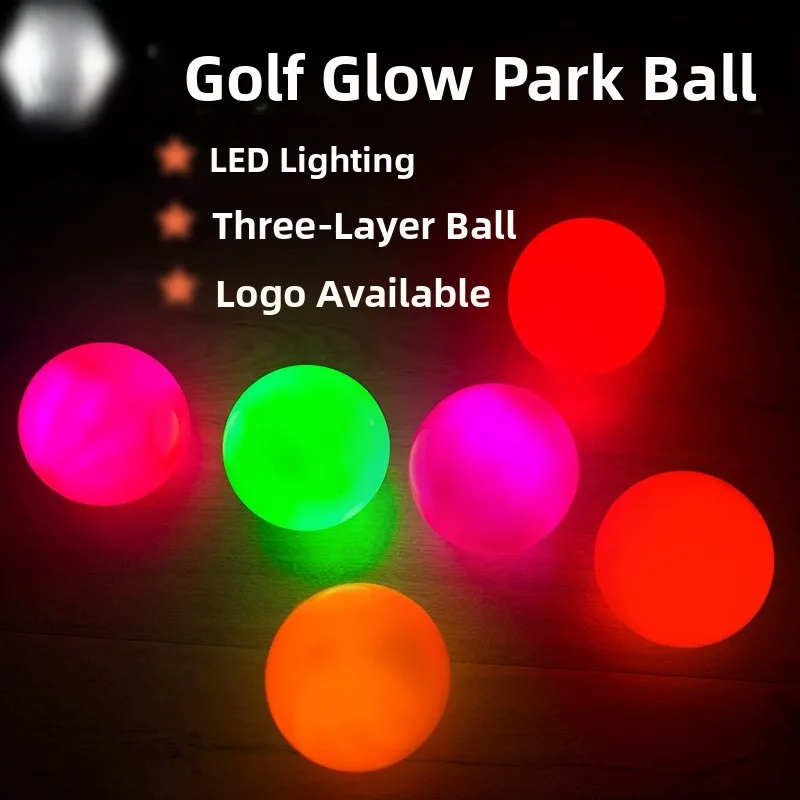 パークゴルフ-カラフルナイトライトゴルフボール-led照明付きゴルフボール-夜間プレイ用-ノーブランド登録商標なし