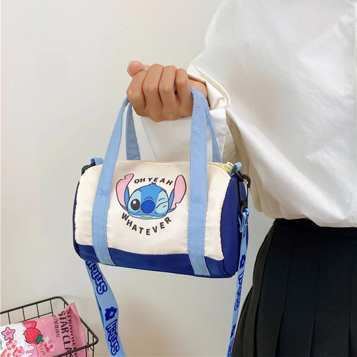 Cartoon Anime Disney's Lilo & Stitch Girl's bag Single shoulder bucket bag Inclined shoulder bag Shopping bag knapsack toy gift