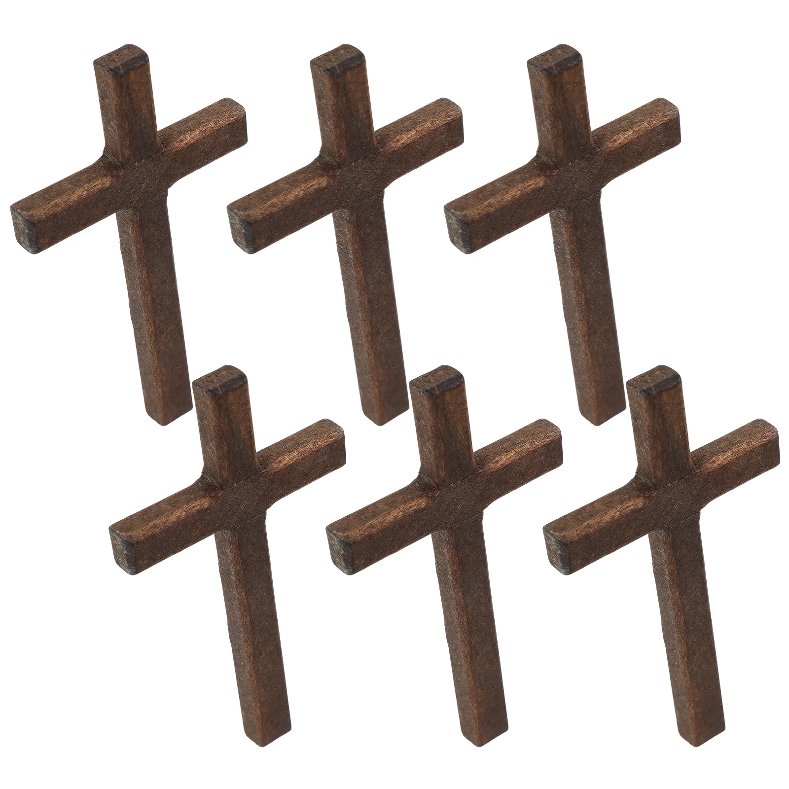 

6pcs Wooden Ornament Religious Decor For Church Home Tabletop Handheld Cross Wood Decoration Craft Gift Wooden Tabletop Cross