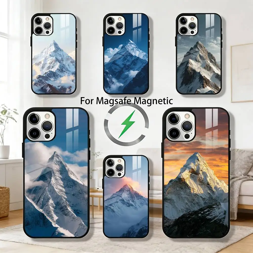 

Everest mountain world first Phone Case For iPhone 17 16 15 14 13 12 Pro Max Plus for Magsafe Mirror Wireless Magnetic Cover