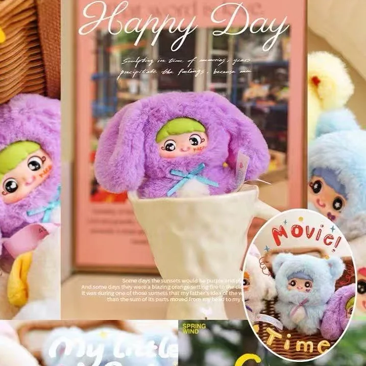 Echte Yaya eenjarige pluche hanger blinde doos kindertrend pop pop rugzak decoratieve meisjes schattig verjaardagscadeau.