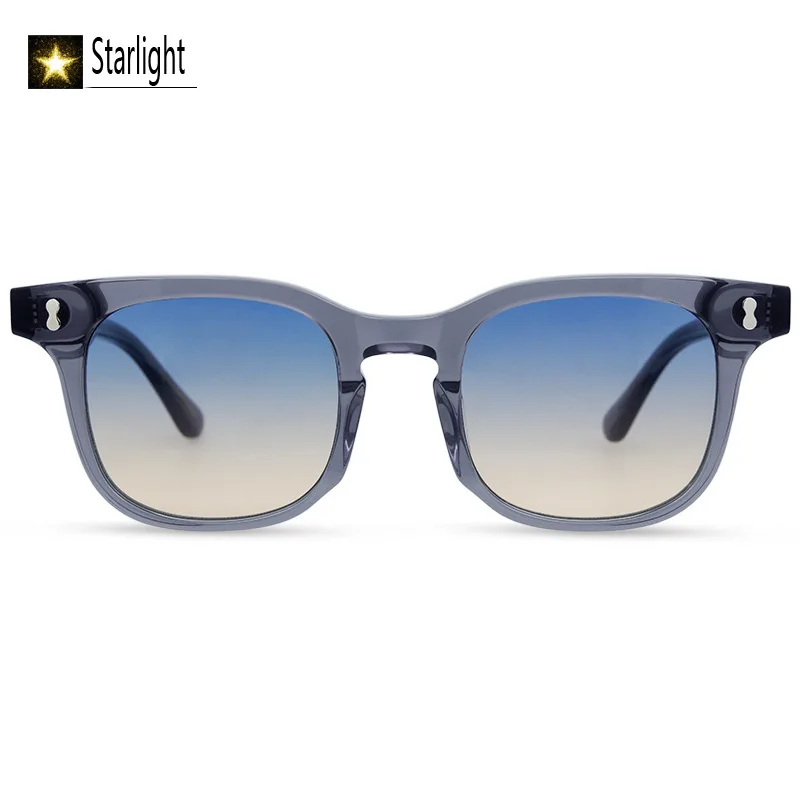High Quality Thick Acetate  Square Sunglasses Men Fashion Gradient Unisex UV400 Handcraft Retro Glasses Man Eyewear Women 145mm