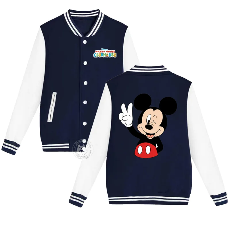 

Kids Disney Fall/Winter Mickey Print for boys and girls 2-14 years old thickened warm coat for youth Foreign style baseball unif