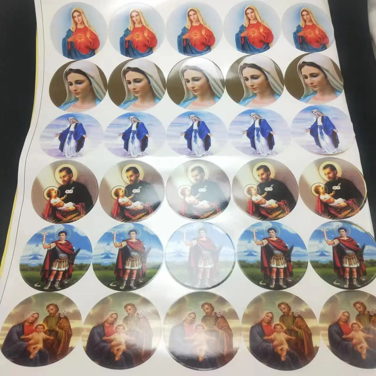 free shipping 60pcs one paper saint picture stickers religious stickers