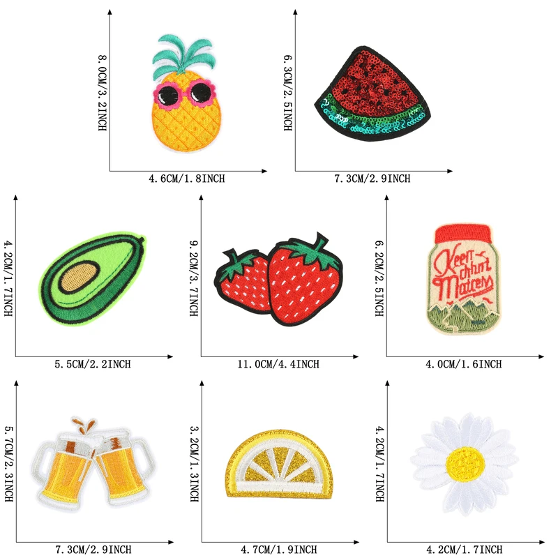 9 Stück Bierglas-Aufnäher für Kleidung zum Aufbügeln, viele bestickte Anime-Patches zum Aufnähen auf Hüte, Jeans, DIY-Kinder-Patches, Aufkleber für Jacken und Stoffe – Detail 2