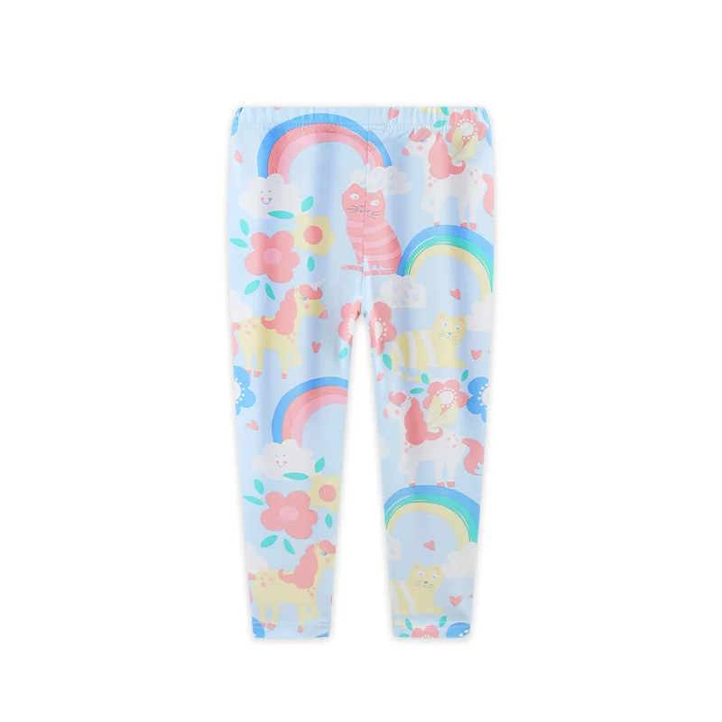 Cute Unicorn Print Girls Leggings Fashion European American Style Toddler Pants Soft Cotton Comfortable Autumn 2025 New